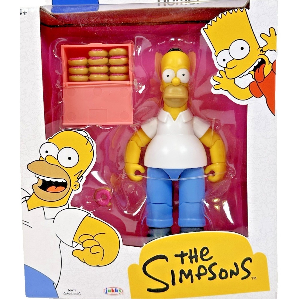 The Simpsons Homer Simpson Action Figure Donut Box Jakks Pacific New